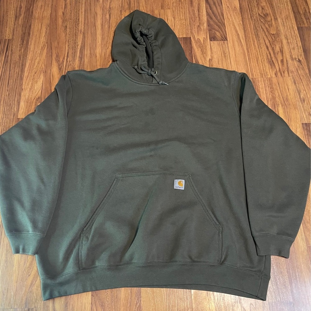 Carhartt Hoodie Mens 2XL Green Midweight Original Fit Pullover Sweatshirt K121